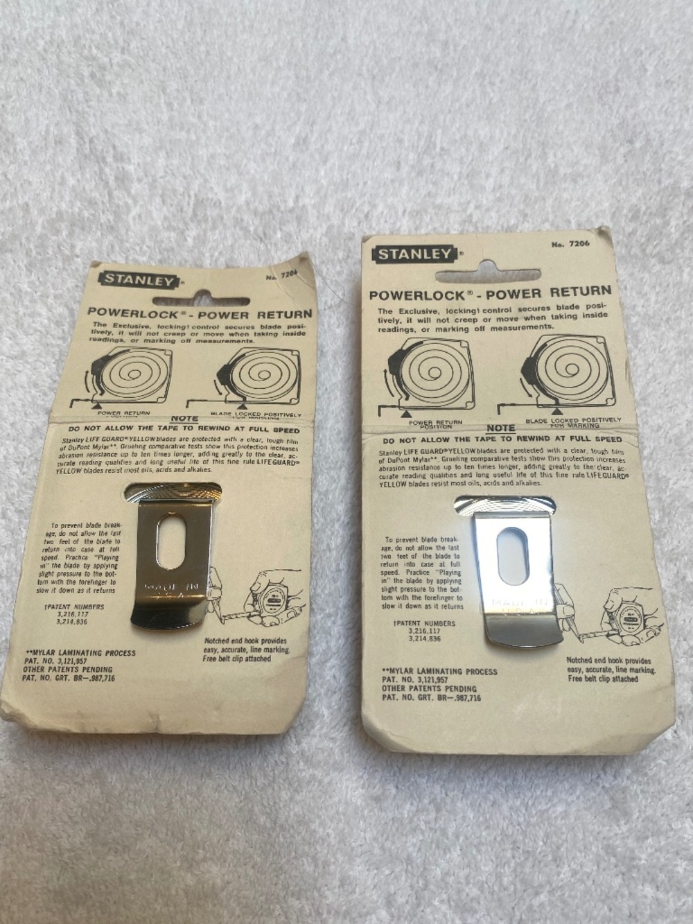 2 Stanley Power Lock Return Ruler 1/2 Inch with Back Clip. In Original Packaging - Picture 2 of 2